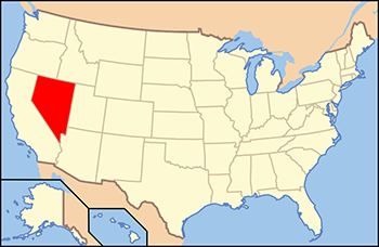 Nevada asset protection: map of United States with Nevada state highlighted.