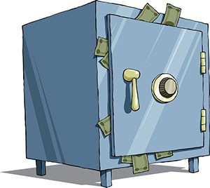 blue vault with money 300 268